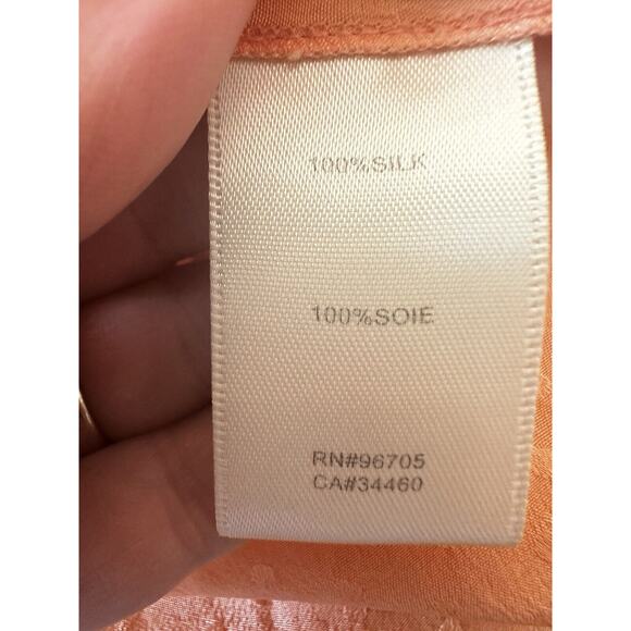 Rebecca Taylor Mini Dress 100% Silk Sleeveless Size 4 Peach Ruffles Beach Boho - Picture 9 of 9